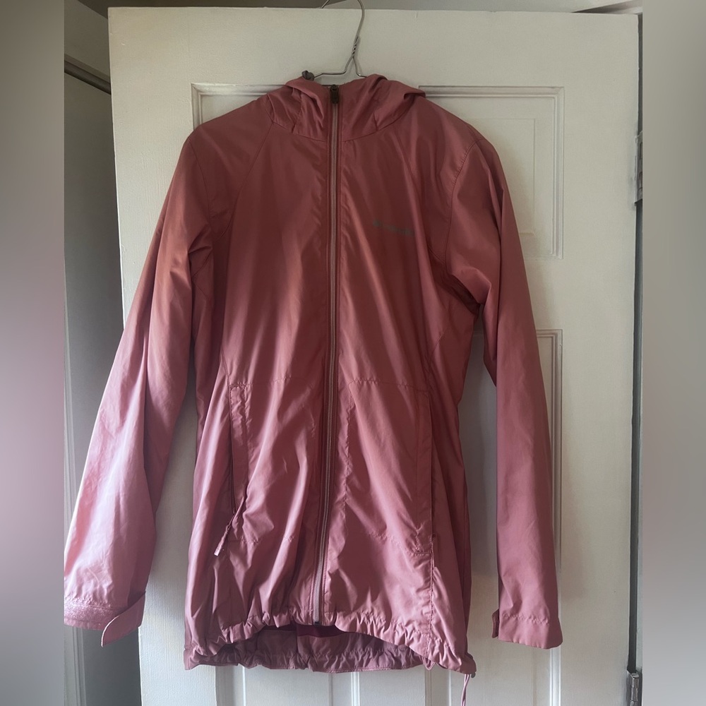 Colombia Dusty Pink Hooded Rain Jacket